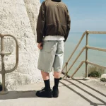 Garms Affiliated Baggy Denim Shorts Sun Bleached Blue (2)
