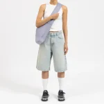 Garms Affiliated Baggy Denim Shorts Sun Bleached Blue (9)